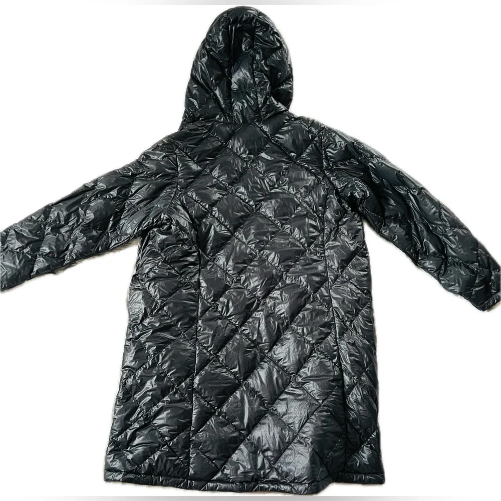 Women's MONTBELL Black Hooded Puffer Jacket - Picture 2 of 6